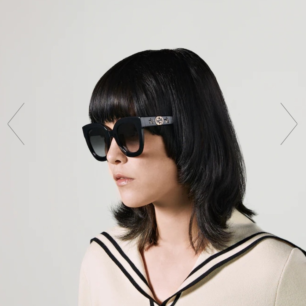 NEW GUCCI ROUND-FRAME ACETATE SUNGLASSES WITH STAR - Picture 5 of 9